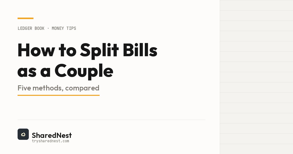 How to Split Bills as a Couple