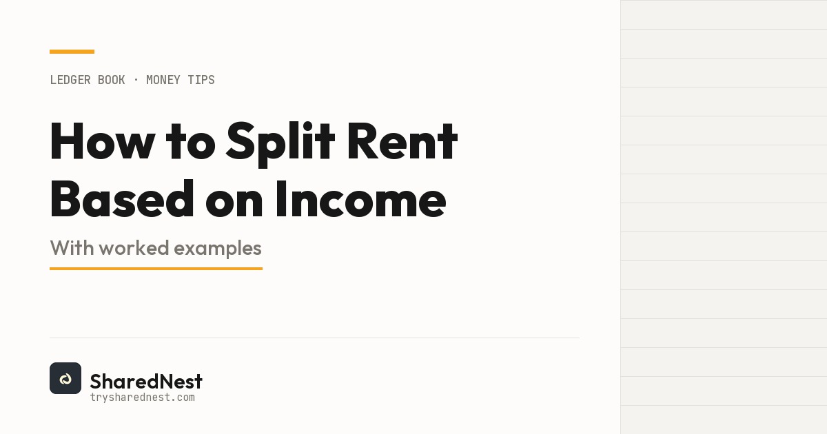 How to Split Rent Based on Income (With Examples)