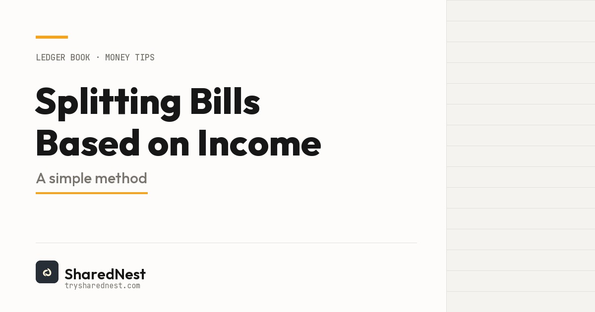 Splitting Bills Based on Income: A Simple Method